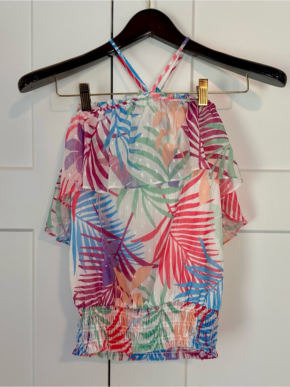 Ramy‎ Brook Jules Multicolor Striped Tropical Halter Top